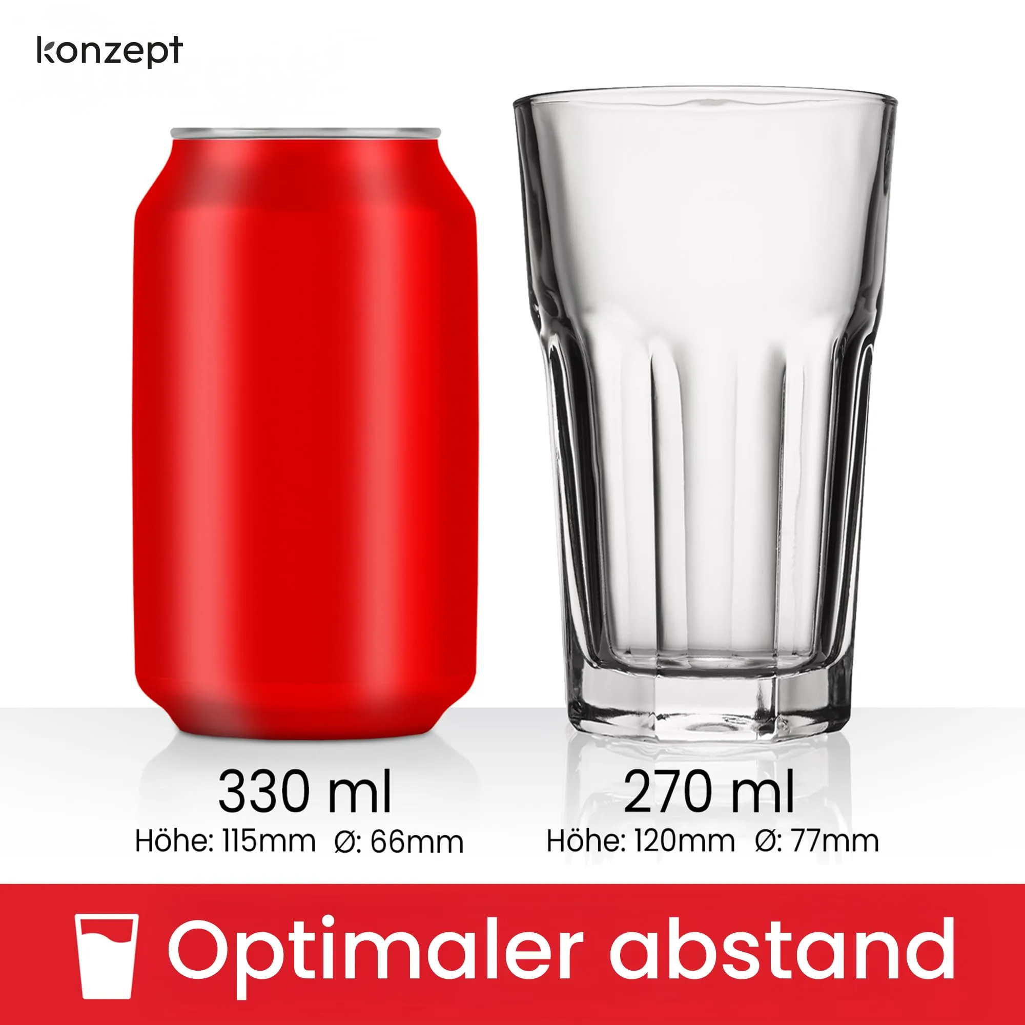 Hochwertige Gläser Set, 270 ml, Trinkgläser kristallklar 6er Set