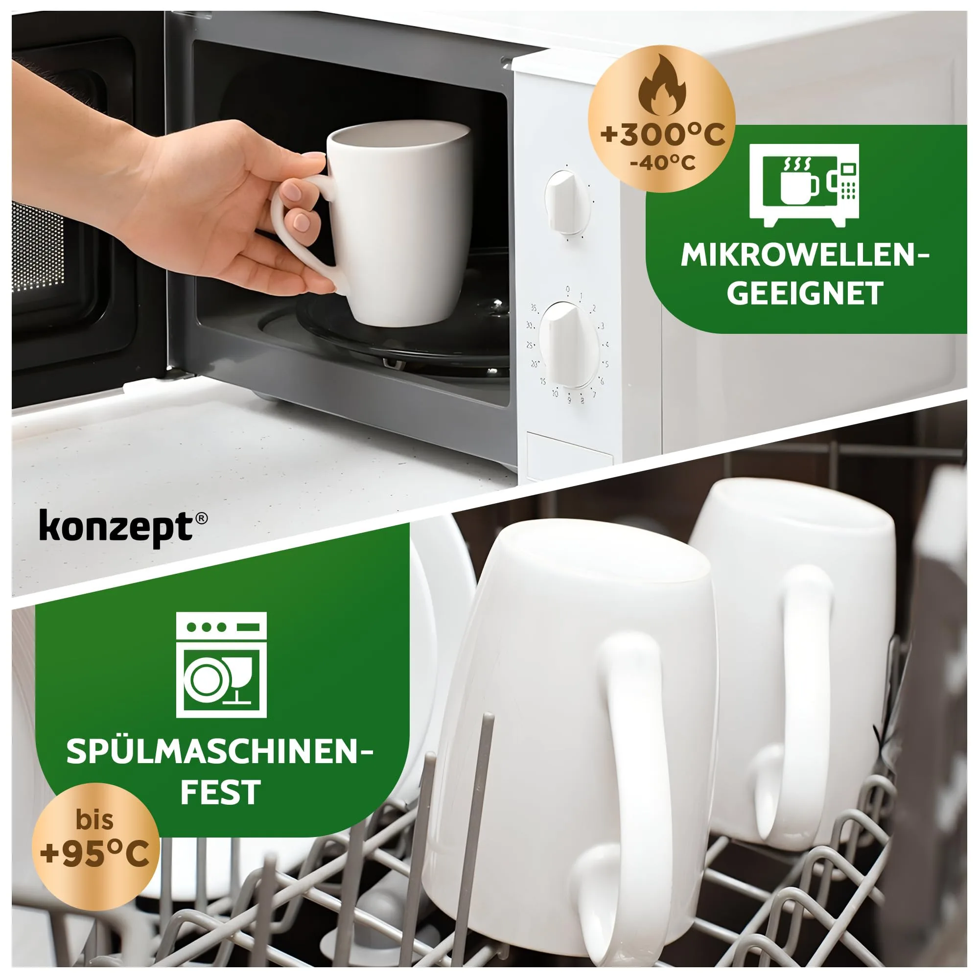 Kaffeebecher aus Porzellan 300 ml, Kaffeetassen Set 6er, Tassen zum Bemalen mit Henkel, Teetassen in Weiß