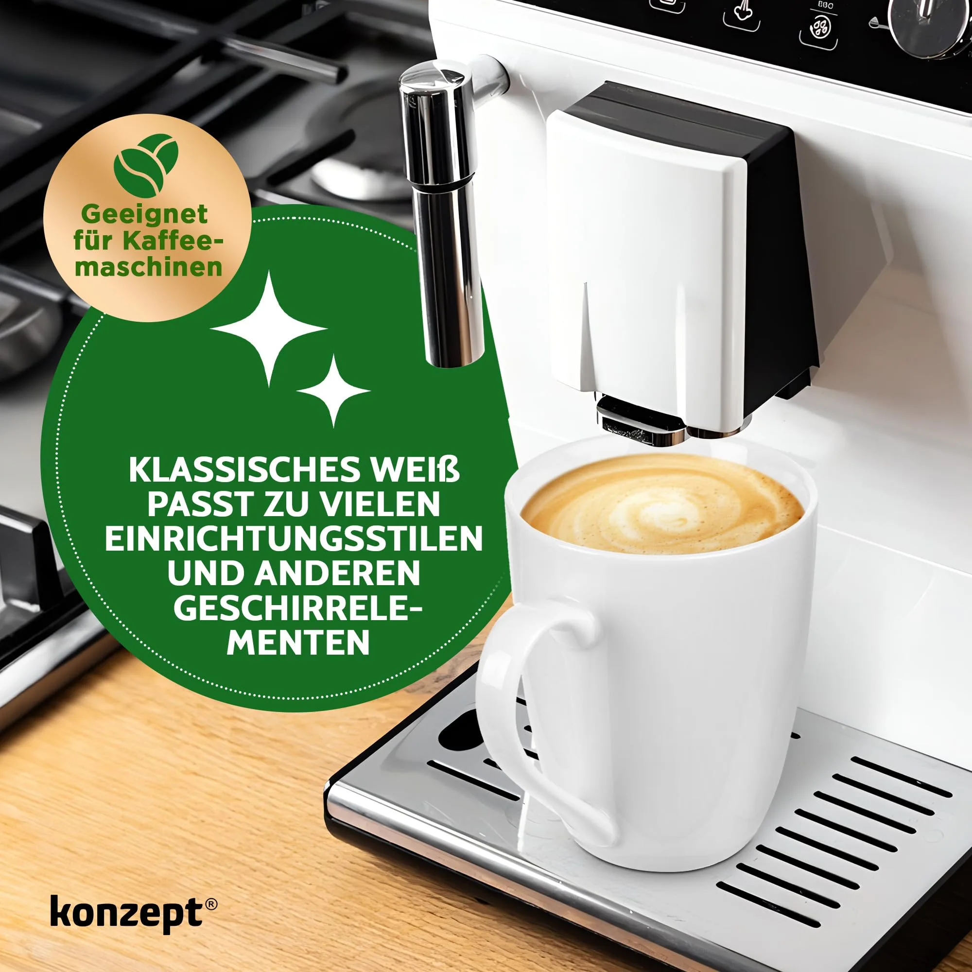 Kaffeebecher aus Porzellan 300 ml, Kaffeetassen Set 6er, Tassen zum Bemalen mit Henkel, Teetassen in Weiß