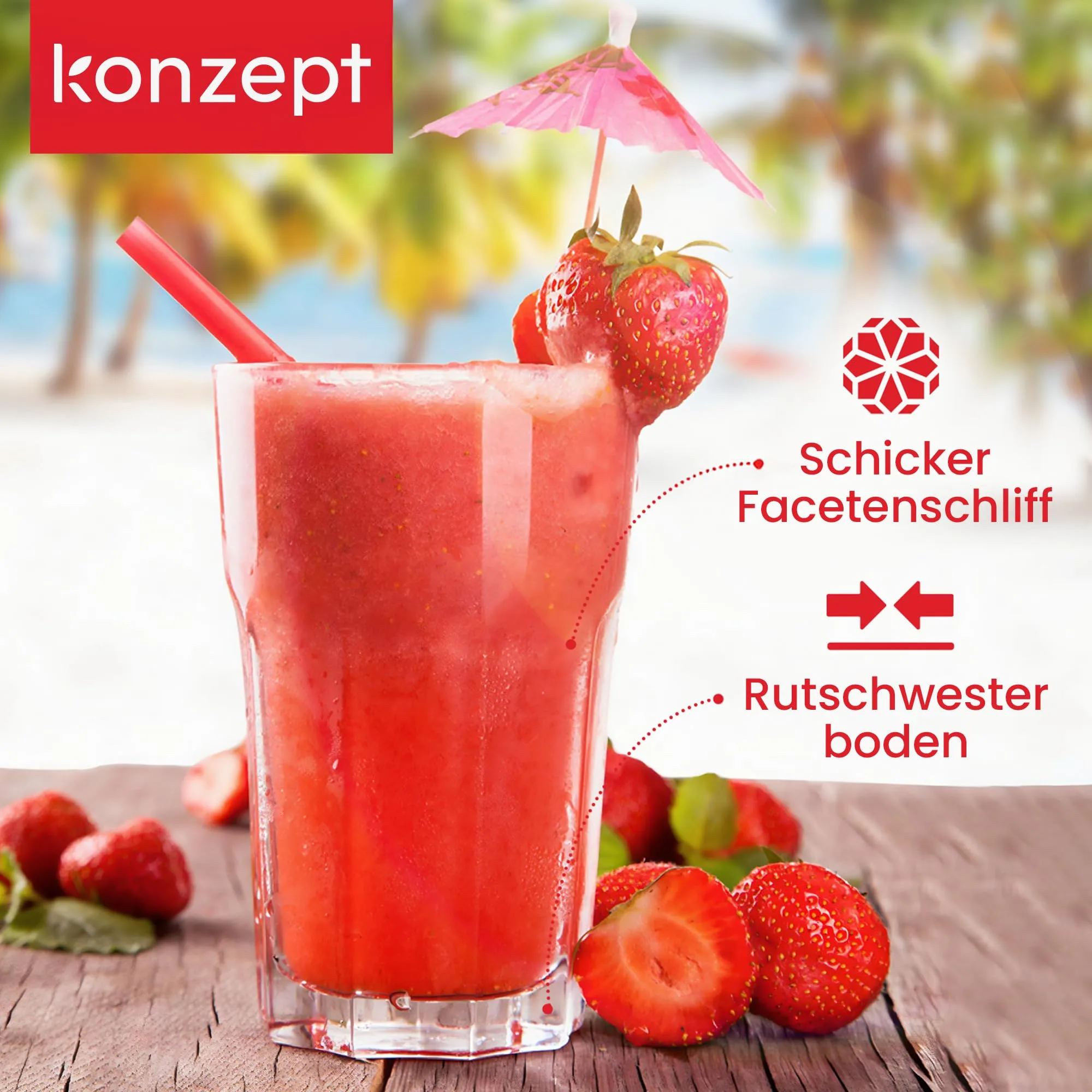 Hochwertige Gläser Set, 270 ml, Trinkgläser kristallklar 6er Set